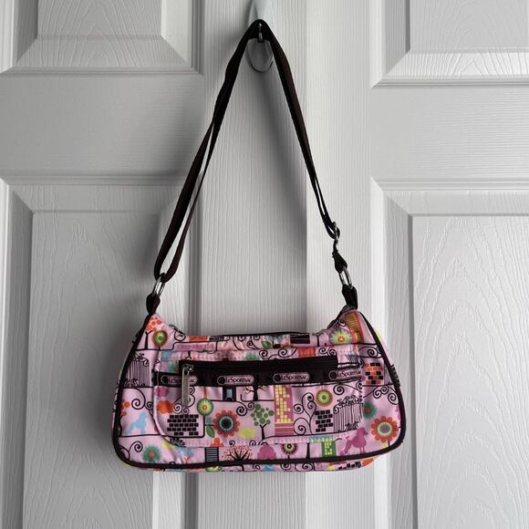 Lesportsac Mini Floral Poodle Bag Vacation Small Handbag Crossbody or Shoulder - Picture 2 of 10